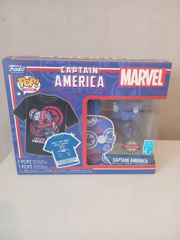 T-Shirt L avec Pop Captain America Civil War / Funko Pop Marvel