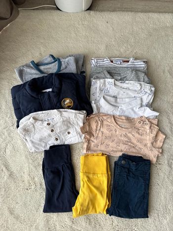 👖👕 lot  11 vêtements garçon - bébé 12 mois - toutes marques - très bon état - hiver-été