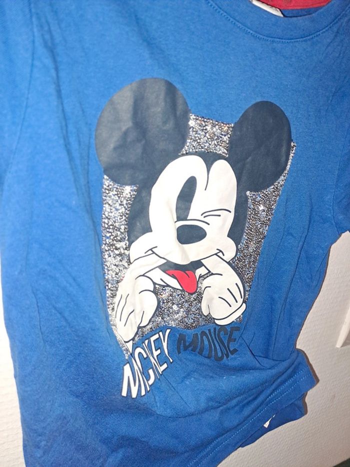 Tee-shirt manches courtes garçon Mickey mouse grimace bleu roi 8 ans disney pour kiabi - photo numéro 5