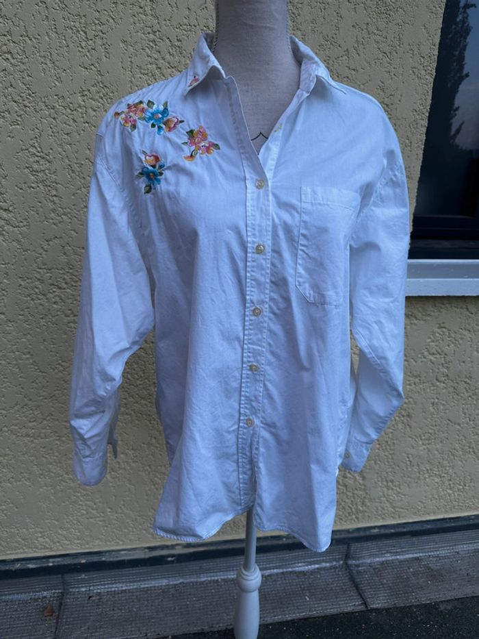 🌸 Chemise Kenzo blanche brodée – Taille M 🌸