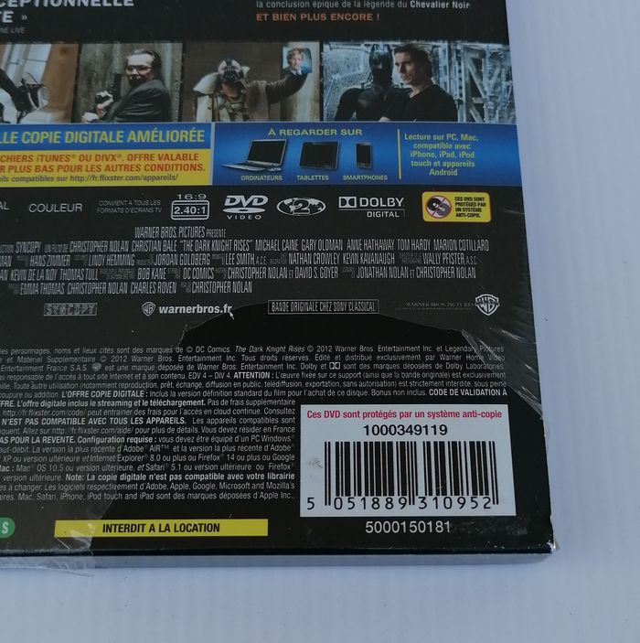 The dark knight rises (édition collector 2 dvd) (Christian Bale, Marion Cotillard) Neuf. - photo numéro 4