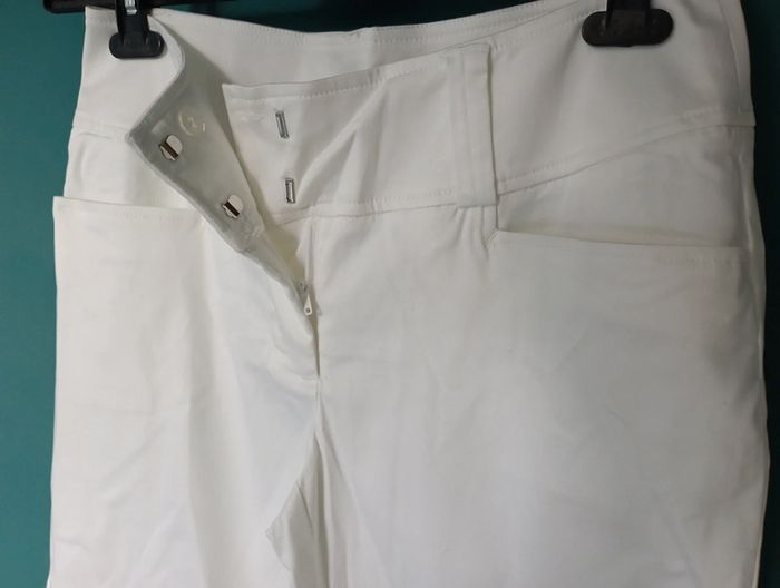 Pantalon 3/4 coton blanc