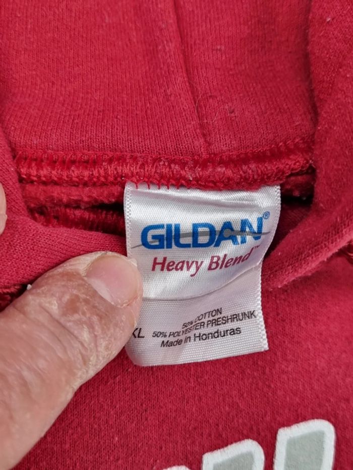 Pull à capuche universitaire Gildan rouge – Taille XL Homme (mesures en photos) - photo numéro 5
