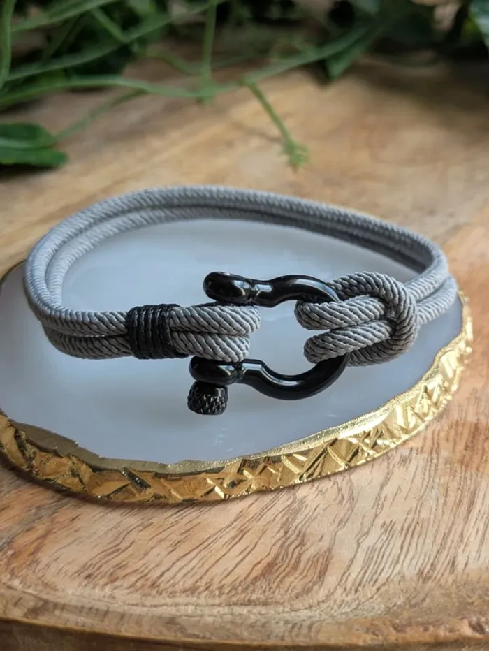 Bracelet cordon esprit Marin Gris - photo numéro 4