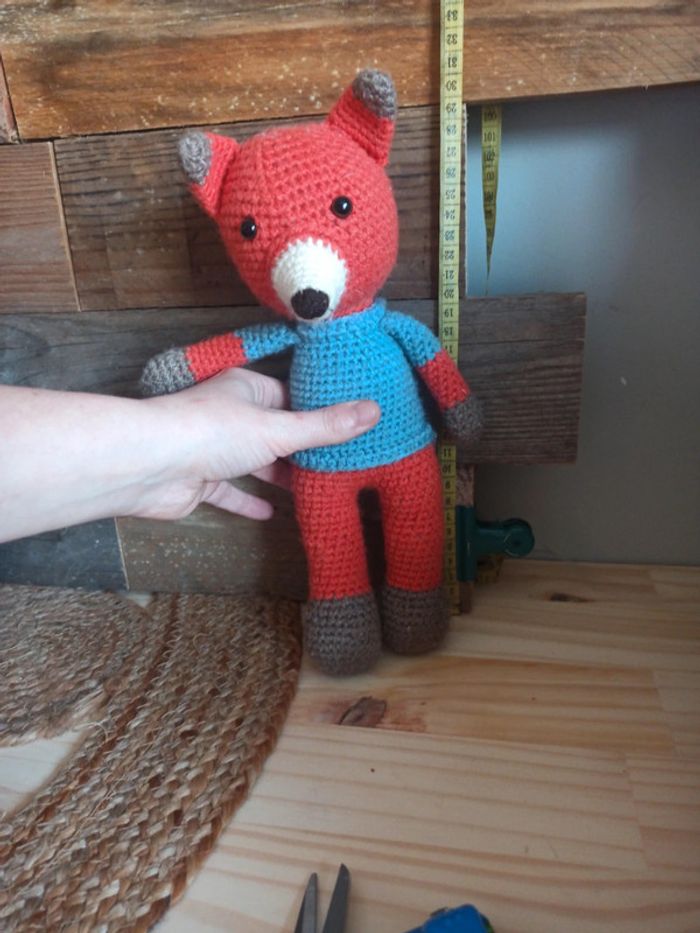 peluche renard crochet fait main tbe - photo numéro 4