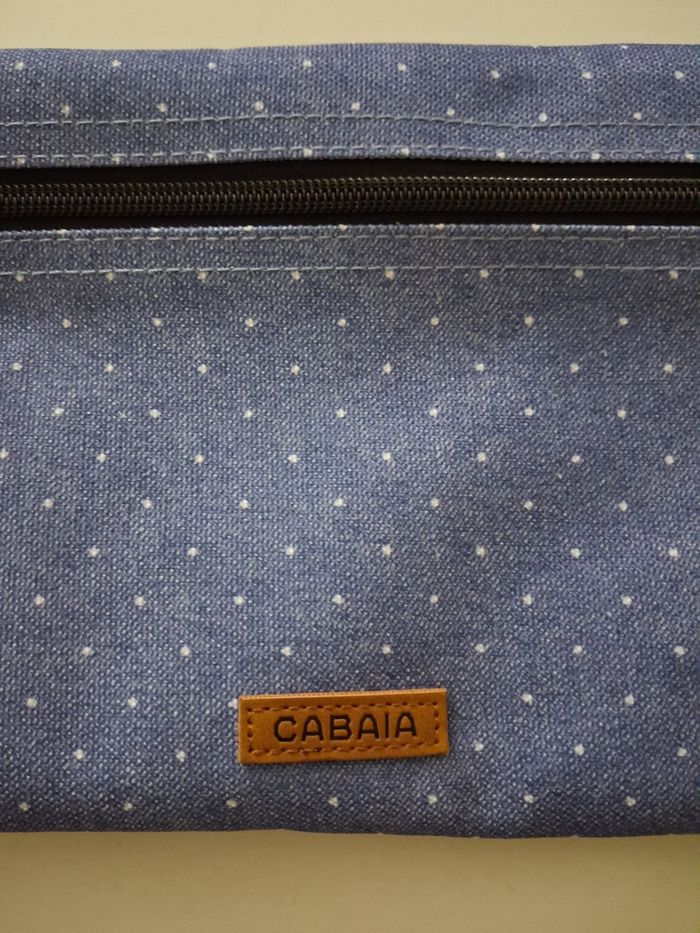 Pochette Cabaïa bleu jean à pois blancs - photo numéro 2