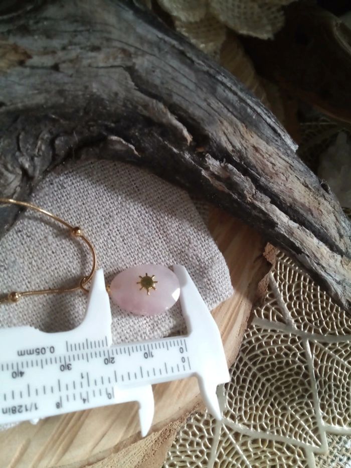 Collier pendentif en pierre de quartz rose - photo numéro 3