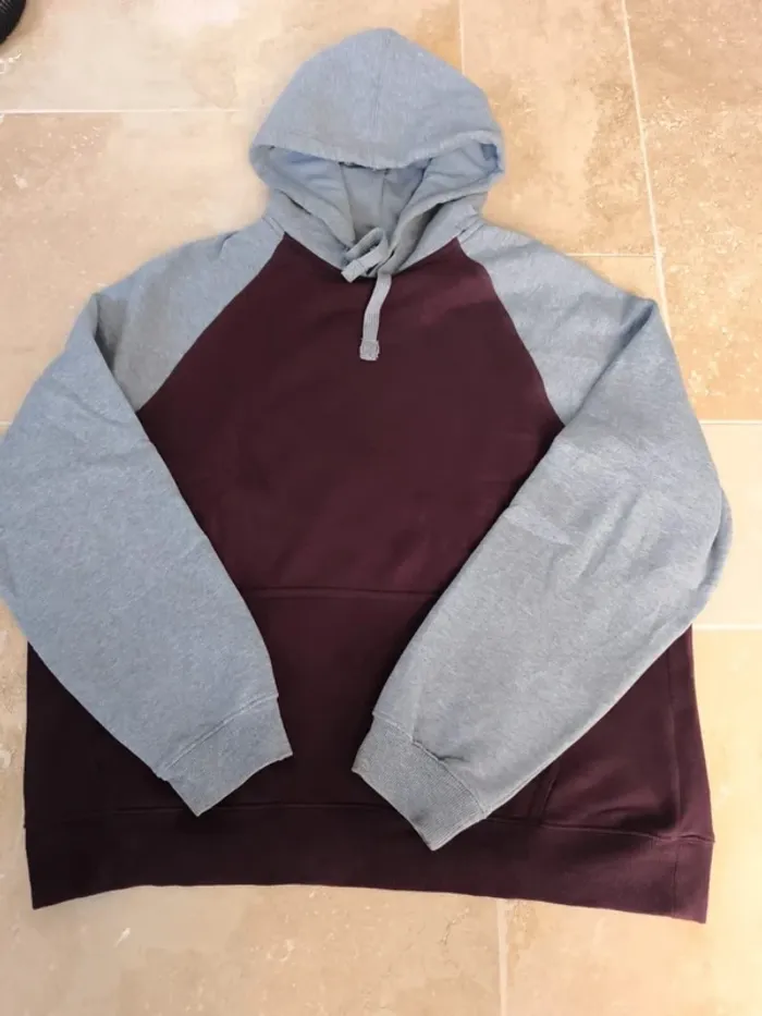 Sweat capuche bordeaux gris starter excellent état XL homme - photo numéro 13