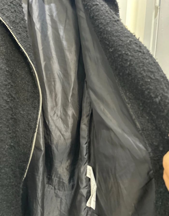 Manteau Noir taille M Effet Laine Bouclée - photo numéro 6