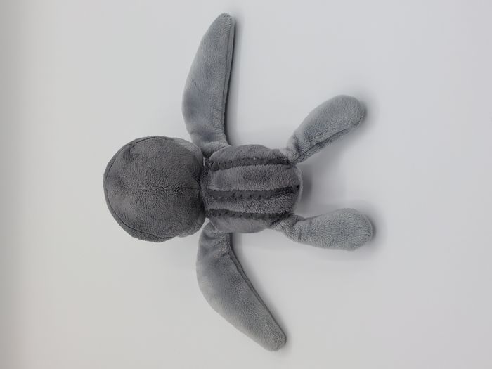Peluche doudou tortue Ricky SAMMY 2 gris yeux bleus bouche rouge 20 cm - photo numéro 3