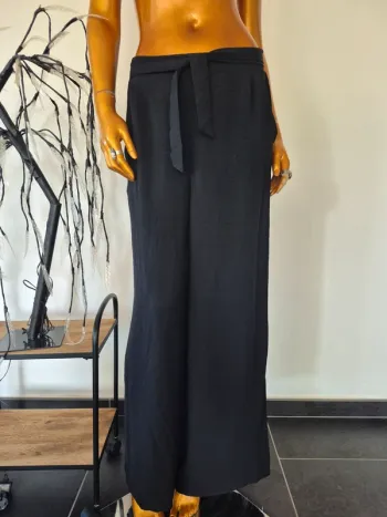 Pantalon Large avec ceinture et poches Noir Femme Taille 44/46