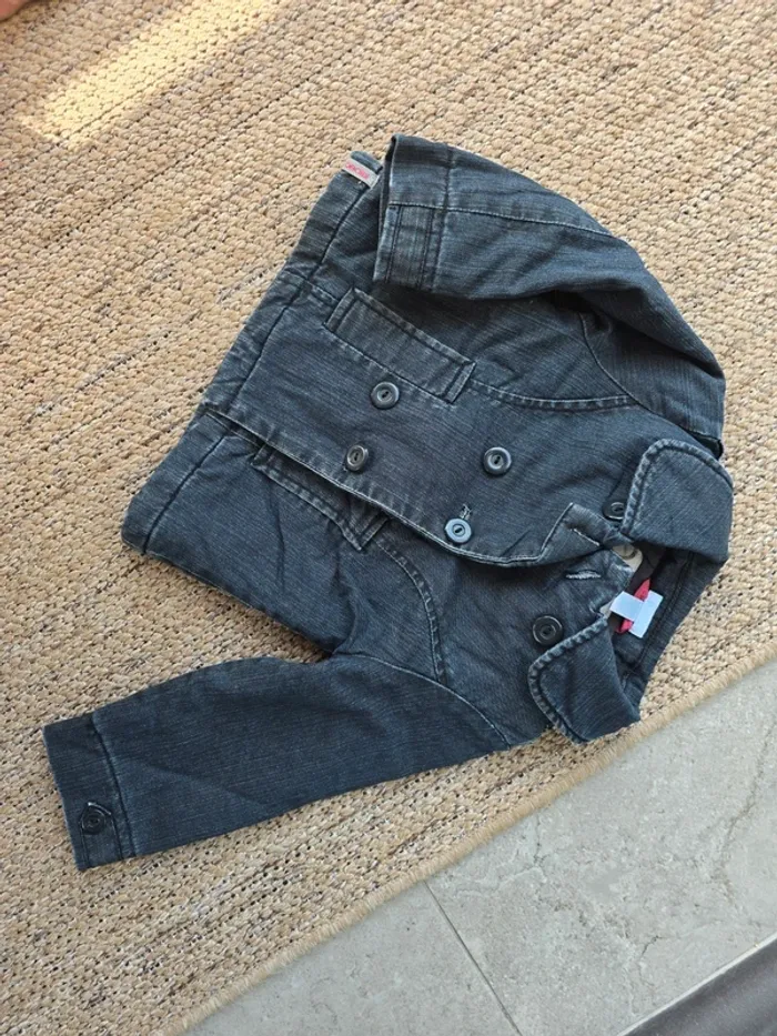 Veste jean doublée Okaidi 18mois - photo numéro 2