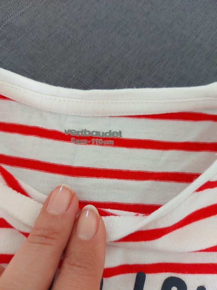 Tee-shirt marinière sequins magiques Vertbaudet 5 ans - photo numéro 7