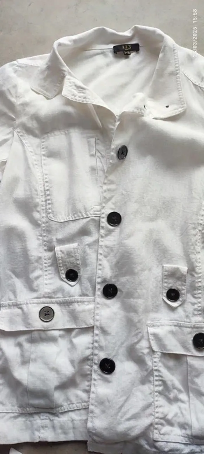 🧥 Veste longue ceinturée femme 40 – Marque 1•2•3 Paris - photo numéro 3