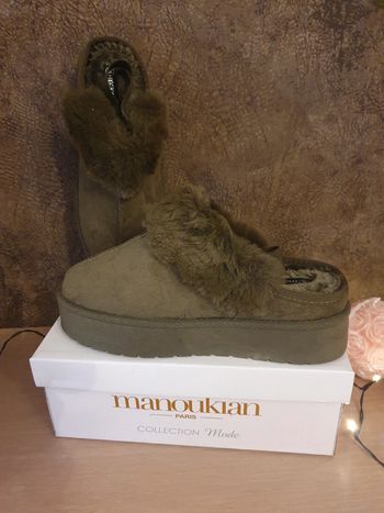 Bottines / chaussons vert armée Manoukian t39