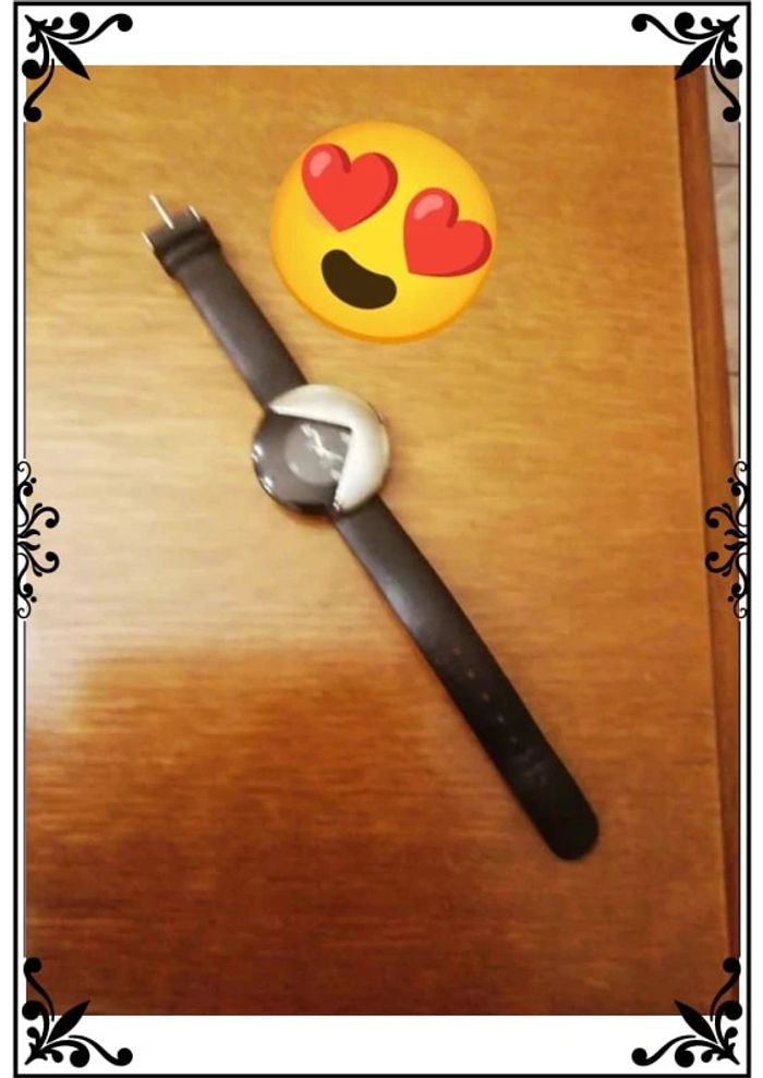 Montre noire cuir de veau - photo numéro 2