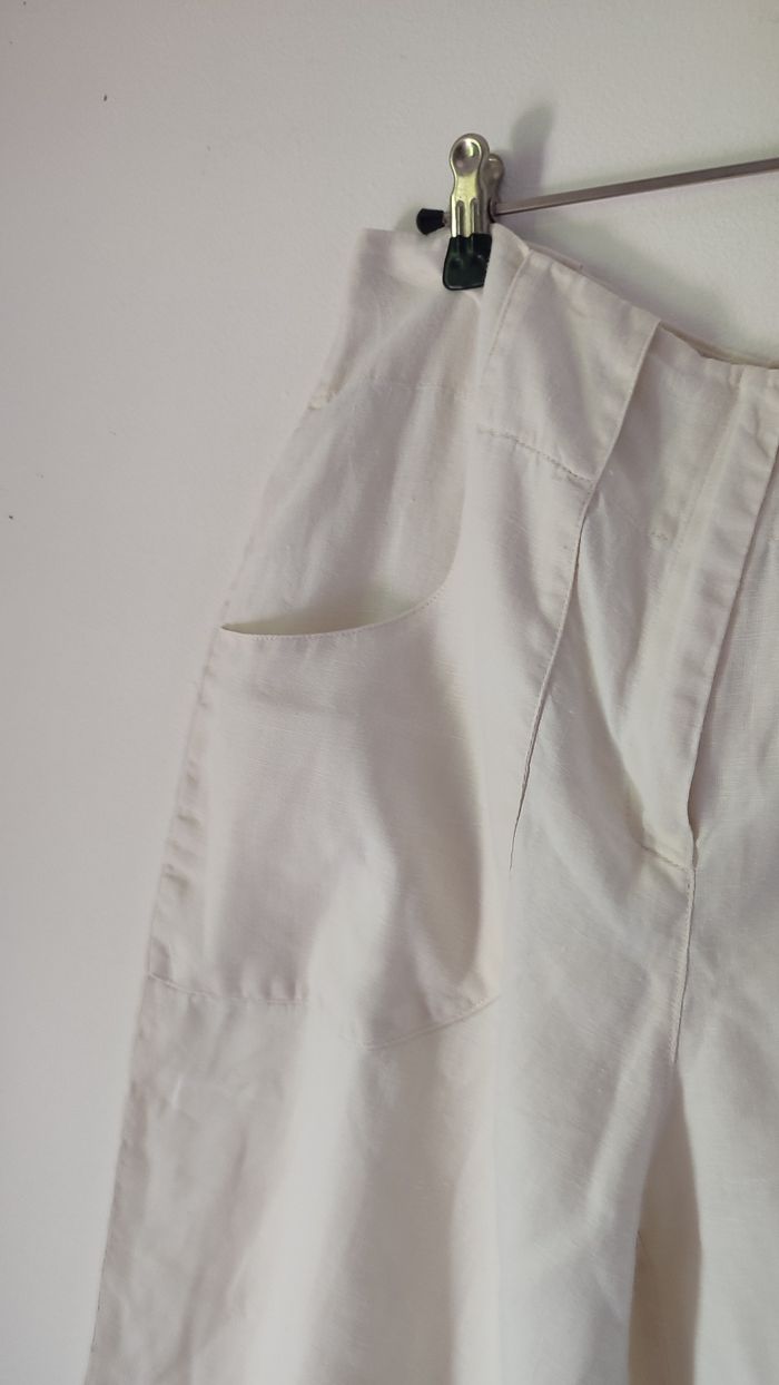 Pantacourt lin blanc terre et mer taille 40 - photo numéro 5