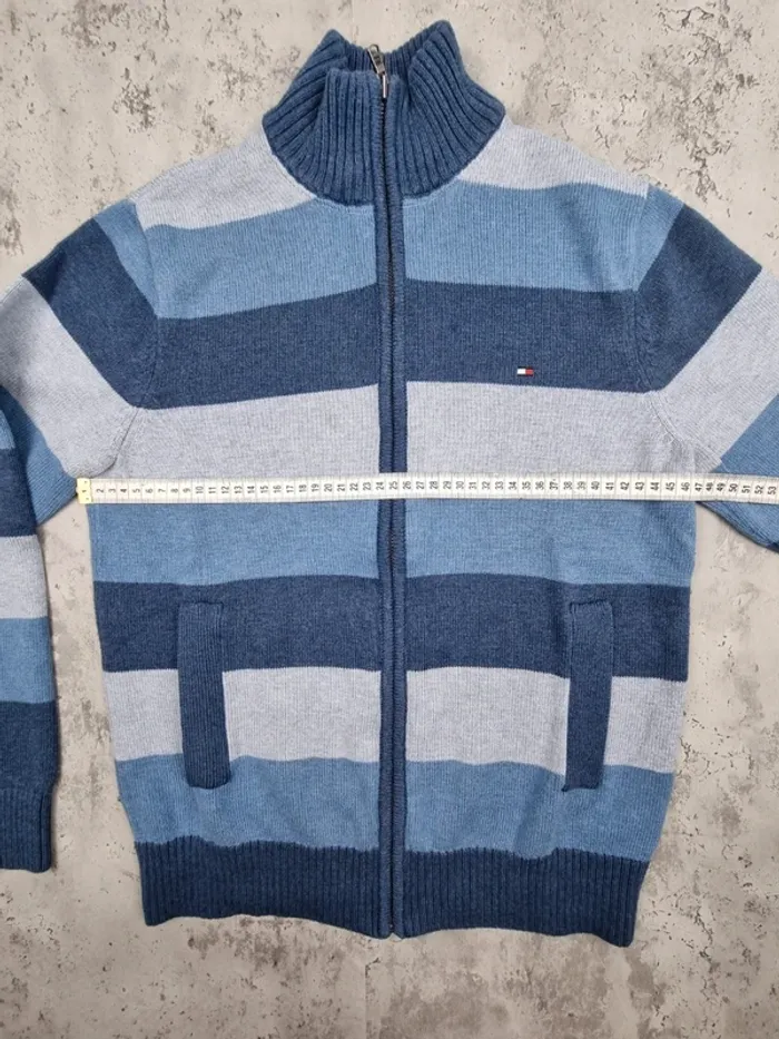 Gilet zippé rayé Tommy Hilfiger bleu, S Hommes (mesures en photos) - photo numéro 10