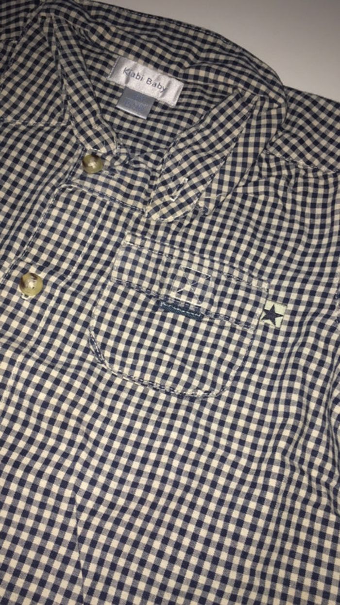 Chemise à petits carreaux blanc et bleu - photo numéro 3