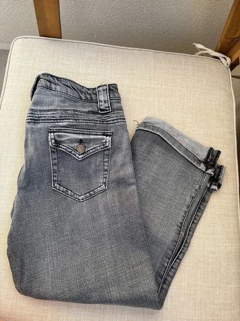 Pantacourt en jean gris avec ourlet - La city taille 40