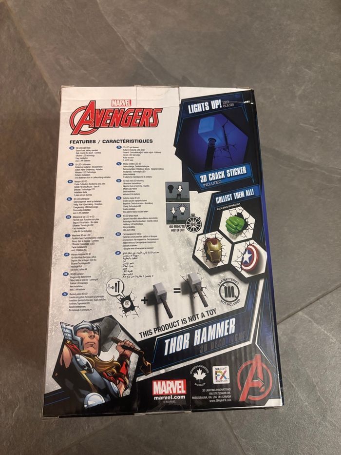 Lampe murale 3D Light FX 816733002170 Marvel Thor Marteau - photo numéro 3