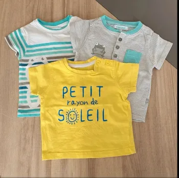 Lot de 3 tee-shirts manche courte 3 mois