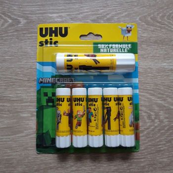 Lot de 6 tubes de colle Minecraft Uhu stic NEUF