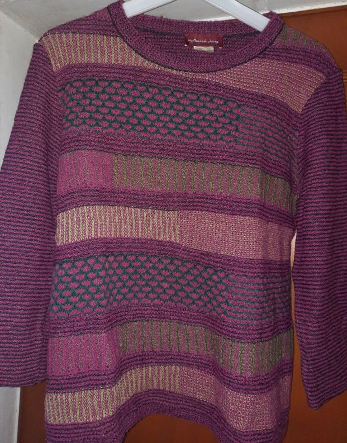 Pull à rayures violet/vert la Maison du Jersey - photo numéro 2