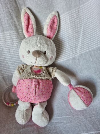 Lapin  rose mots d'enfants