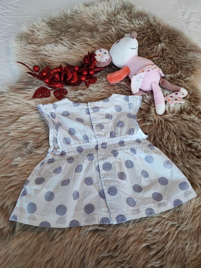 Tunique blanche à pois tape à l'oeil 3 mois - photo numéro 2
