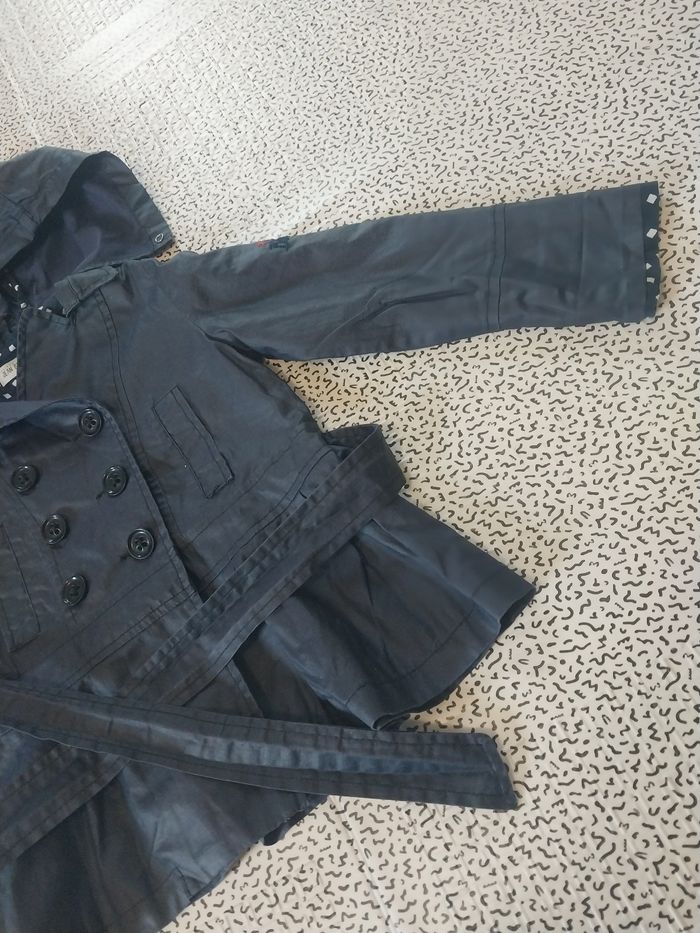 Trench fille Jean Bourget 5 ans – coton & lin bleu marine - photo numéro 2