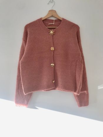 Gilet / cardigan Douce Terracotta/ Rouille ( rose poudre )