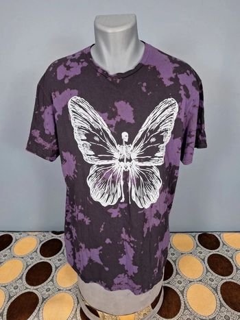 t shirt tie dye violet homme taille XL floqué (392)