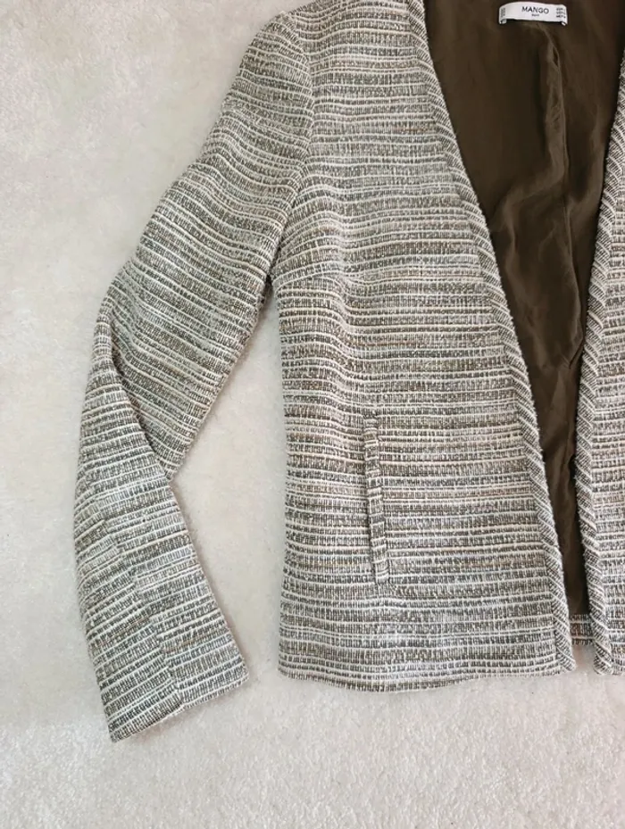 Veste Blazer cardigan en tweed Mango S - photo numéro 5