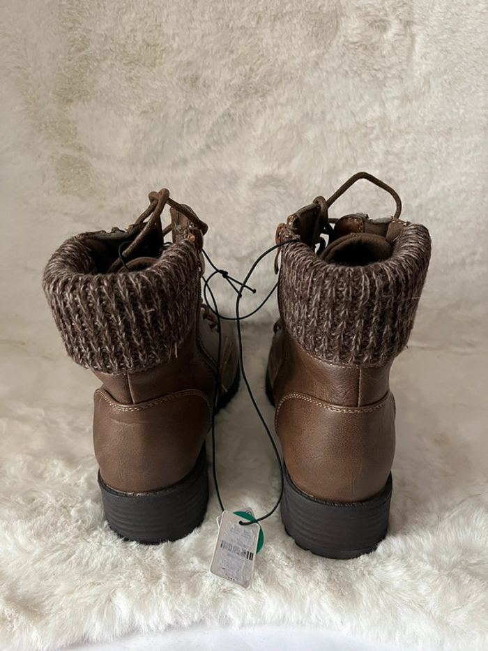 Bottines marrons 37 talons 3 cm - photo numéro 3