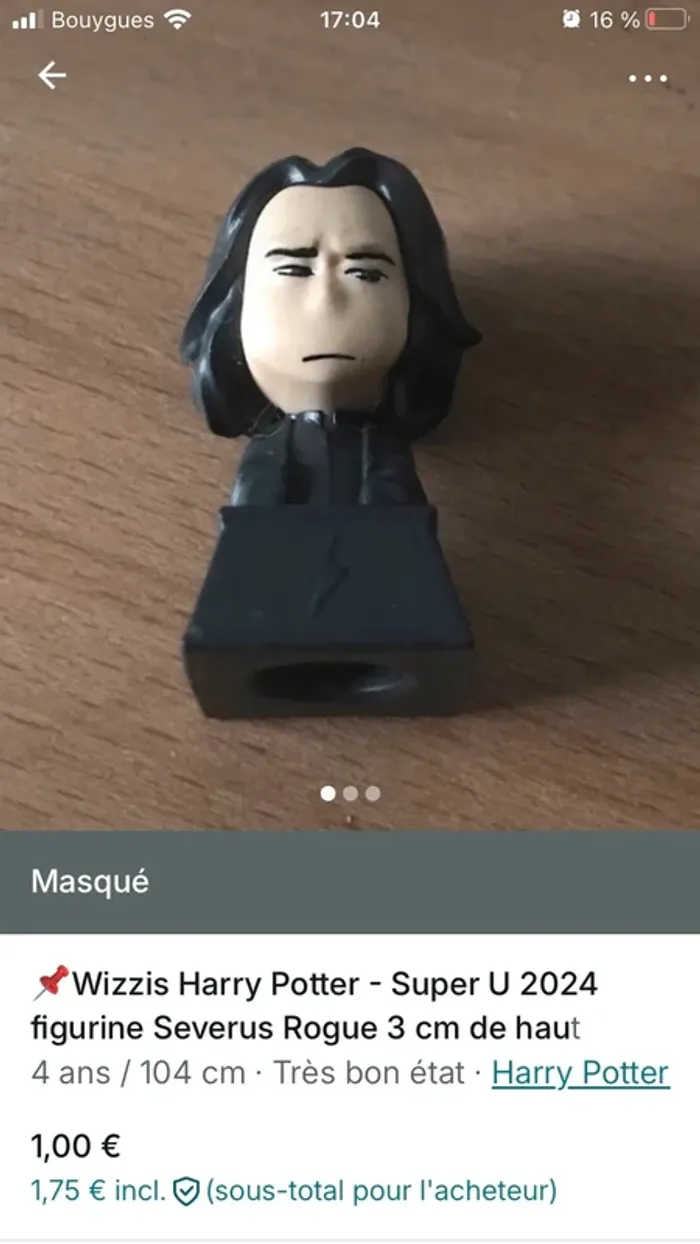 Wizzis Harry Potter - Super U 2024 figurine professeur Severus Rogue 3 cm de haut - photo numéro 4