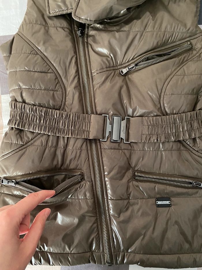 Superbe belle doudoune sans manche Diesel Vintage Y2K brun brillant taille M neuve sans étiquette - photo numéro 9