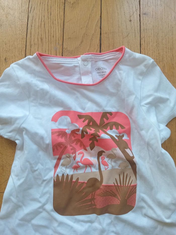 Tee shirt fille Obaïbi neuf 18 mois coton - photo numéro 2