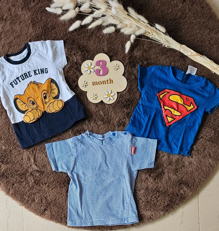 Lot de 3 tee shirt manche courte été 3 mois garçon