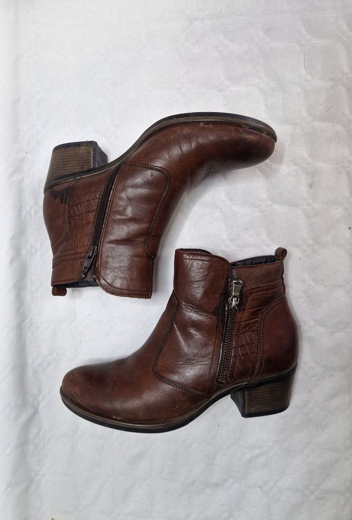 Bottines  cuir marron  , femme , Women Office  , taille 39 - photo numéro 2