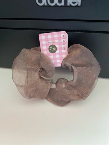 Chouchou voile marron irisé