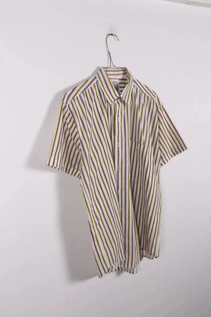 Chemisette vintage 90's en coton mélangé motif rayures (#240667) - photo numéro 4