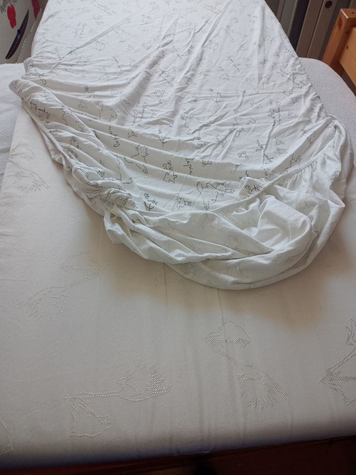 drap housse bébé 60x120cm
  blanc  lapin - photo numéro 8