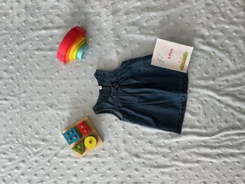 robe sans manches en jean léger bleu ouverture totale au dos 6 mois
