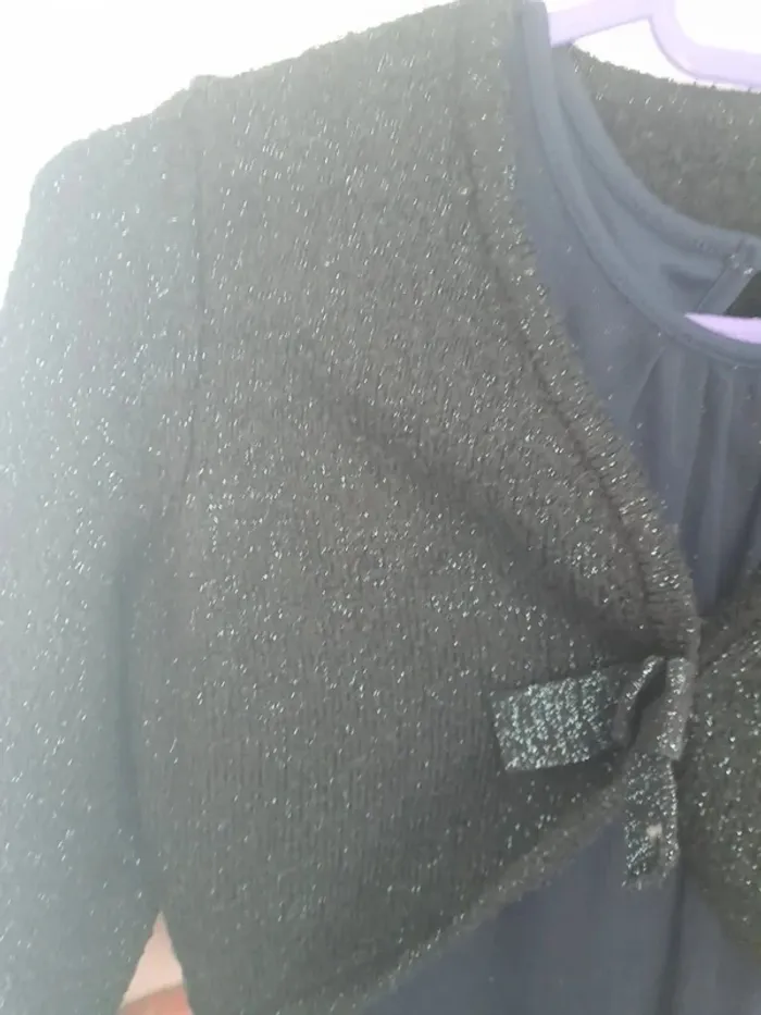 Ensemble robe sans manche et boléro manche effet paillette 14ans - photo numéro 4