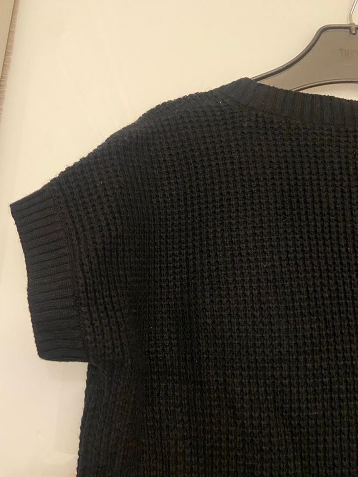 Robe pull noire gaufrée femme M - photo numéro 6