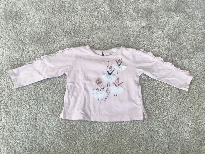 Tee-shirt danseuses à manches longues rose clair - 9 mois - Zara babygirl