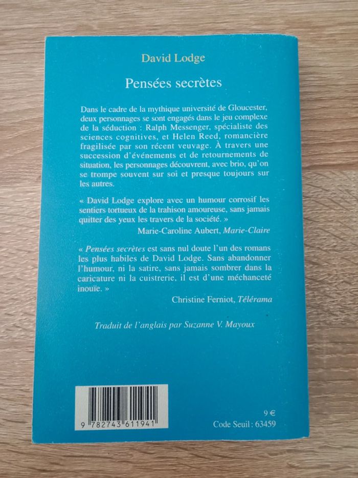 * David Lodge - Pensées secrètes - photo numéro 2