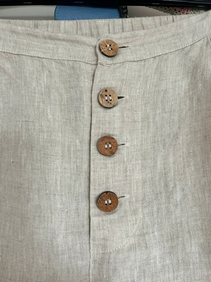 Pantalon lin beige - photo numéro 3