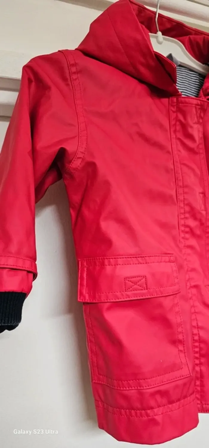 Imper Parka Trench Ciré Déperlant Petit Bateau Taille 18 mois - photo numéro 3